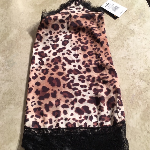 Heart Soul Animal Print Cami NWT Lace Trim Large - Picture 3 of 6